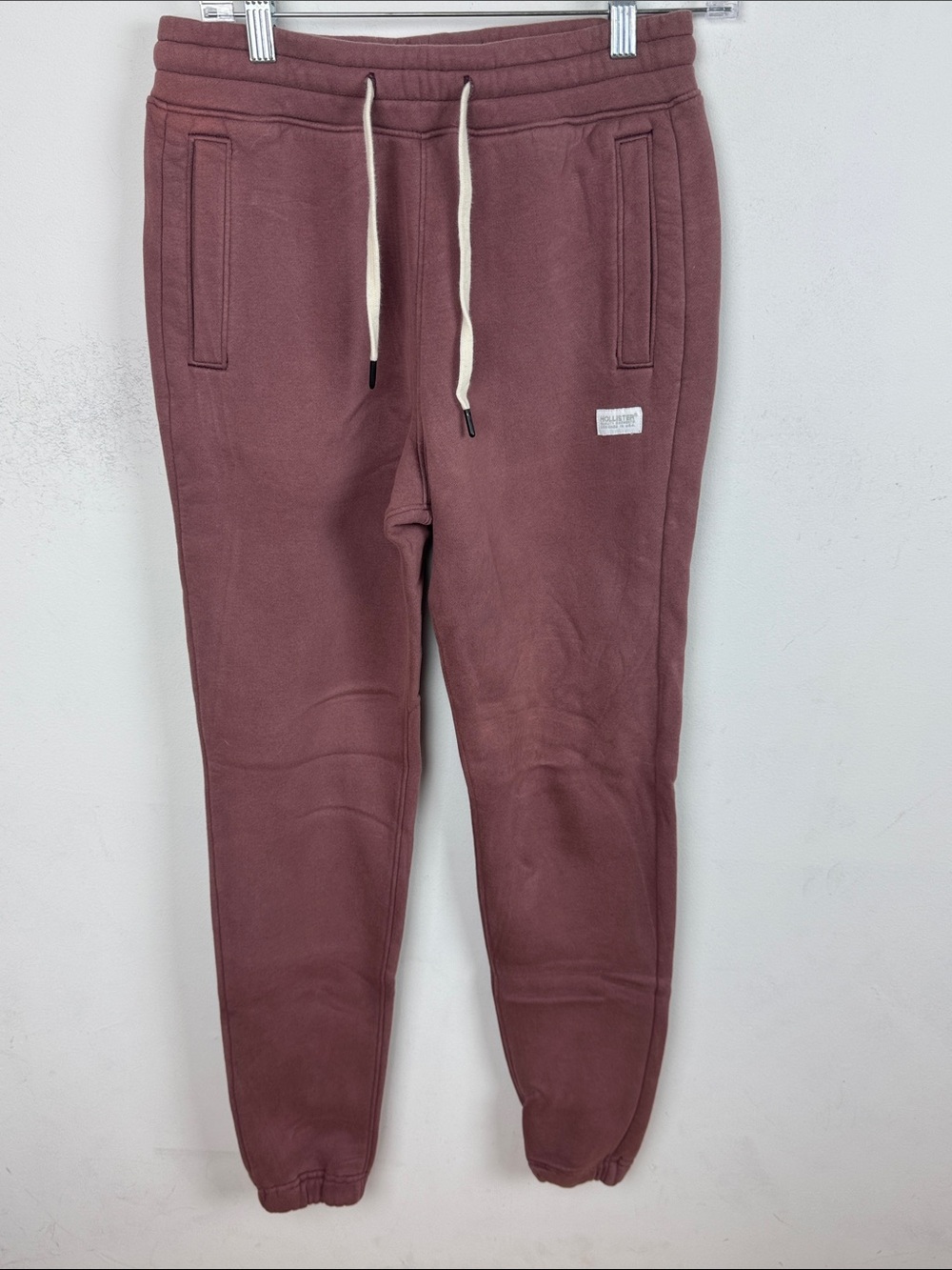 Hollister Men's Dusty Rose Drawstring Jogger Sweatpants